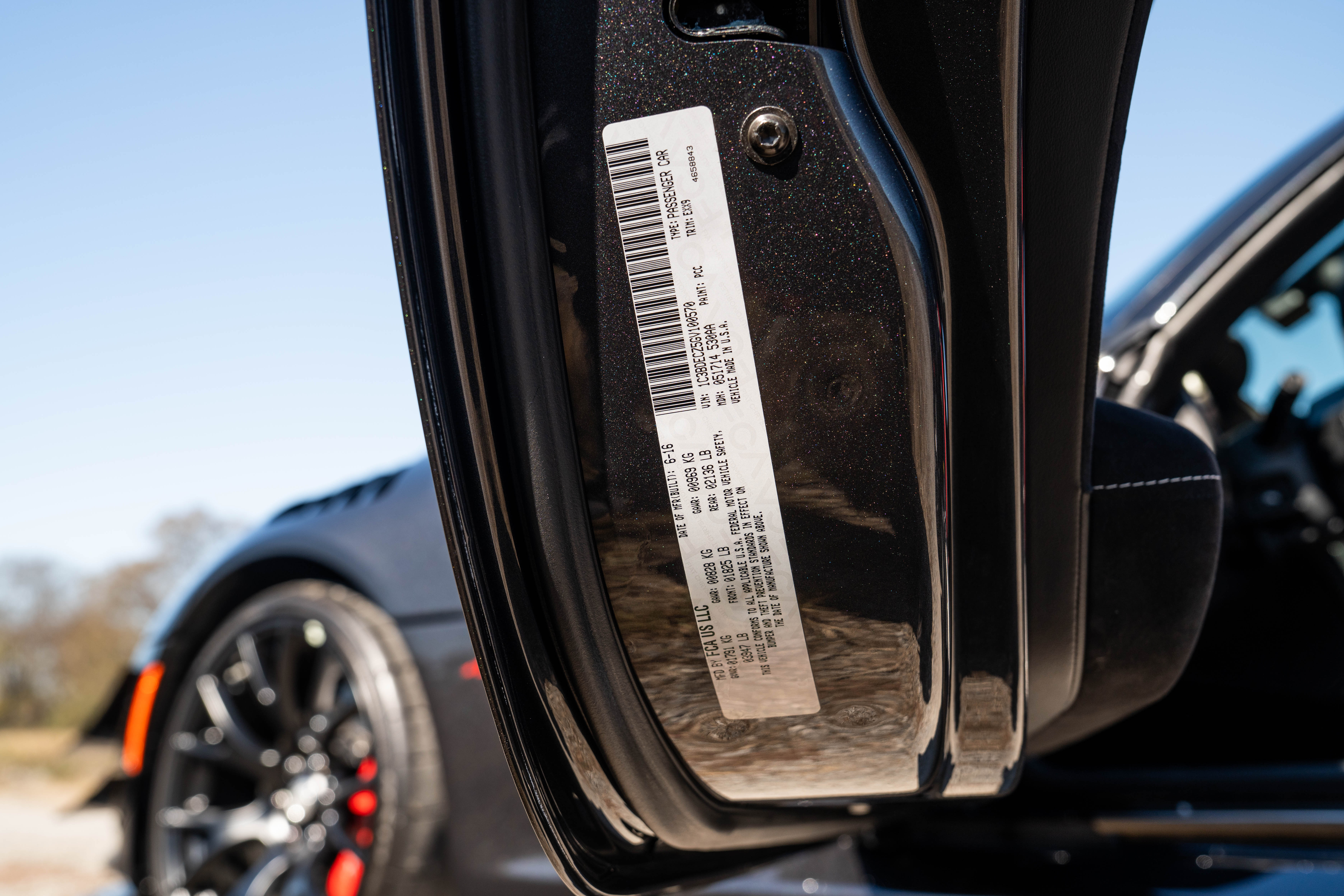 2016 Dodge Viper ACR Extreme — Tags and Stamping