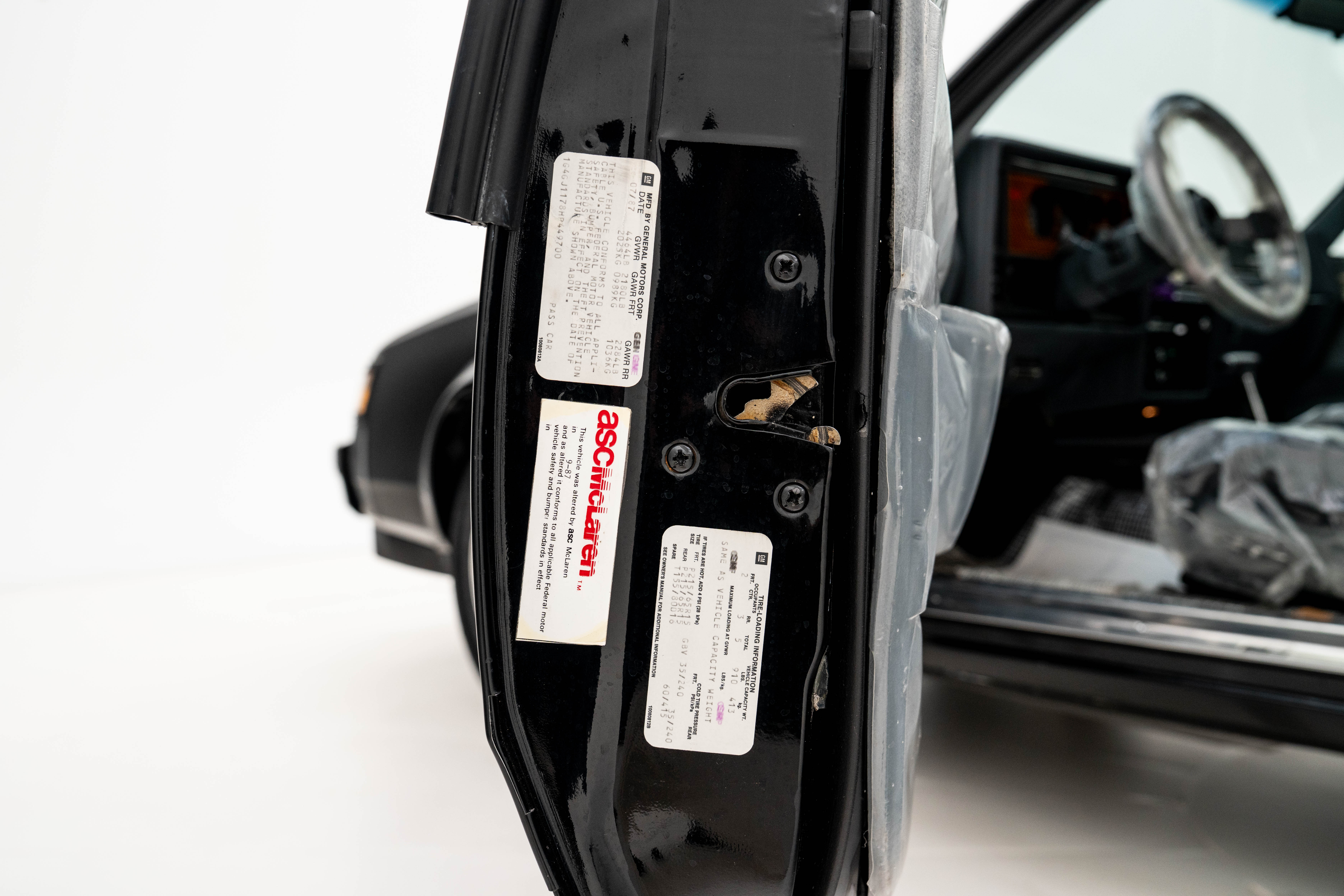 1987 Buick GNX — Tags and Stamping