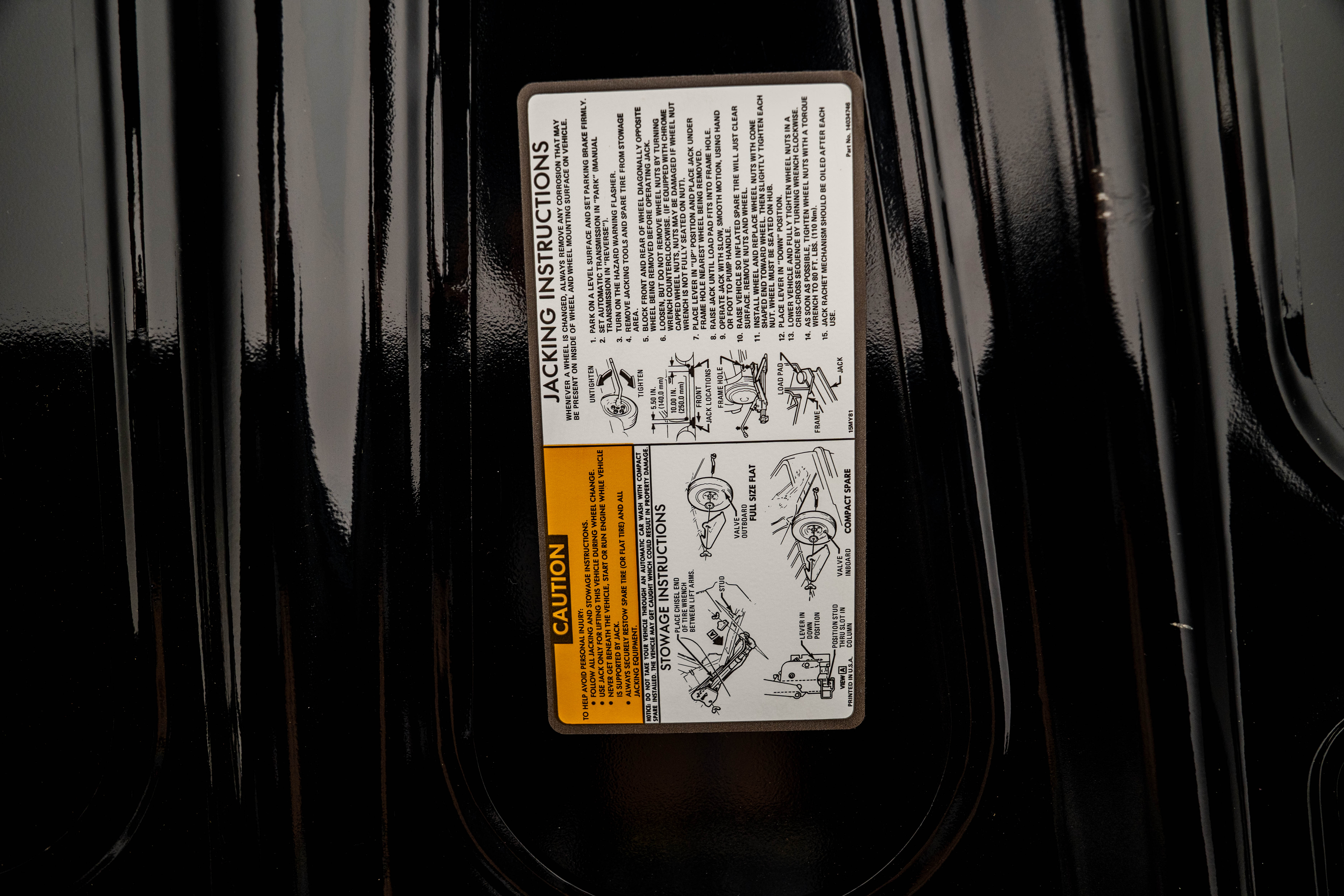 1987 Buick GNX — Tags and Stamping