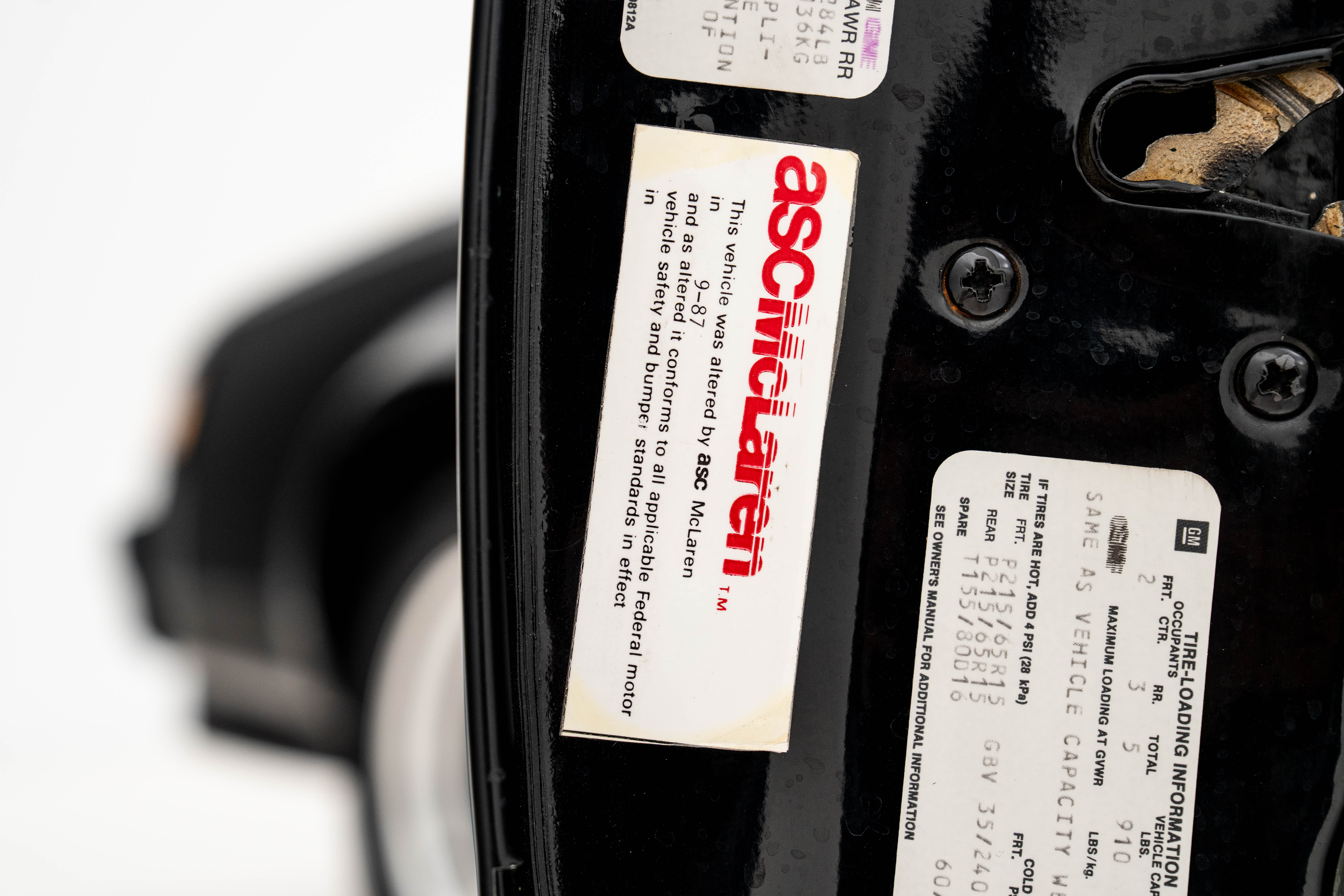 1987 Buick GNX — Tags and Stamping
