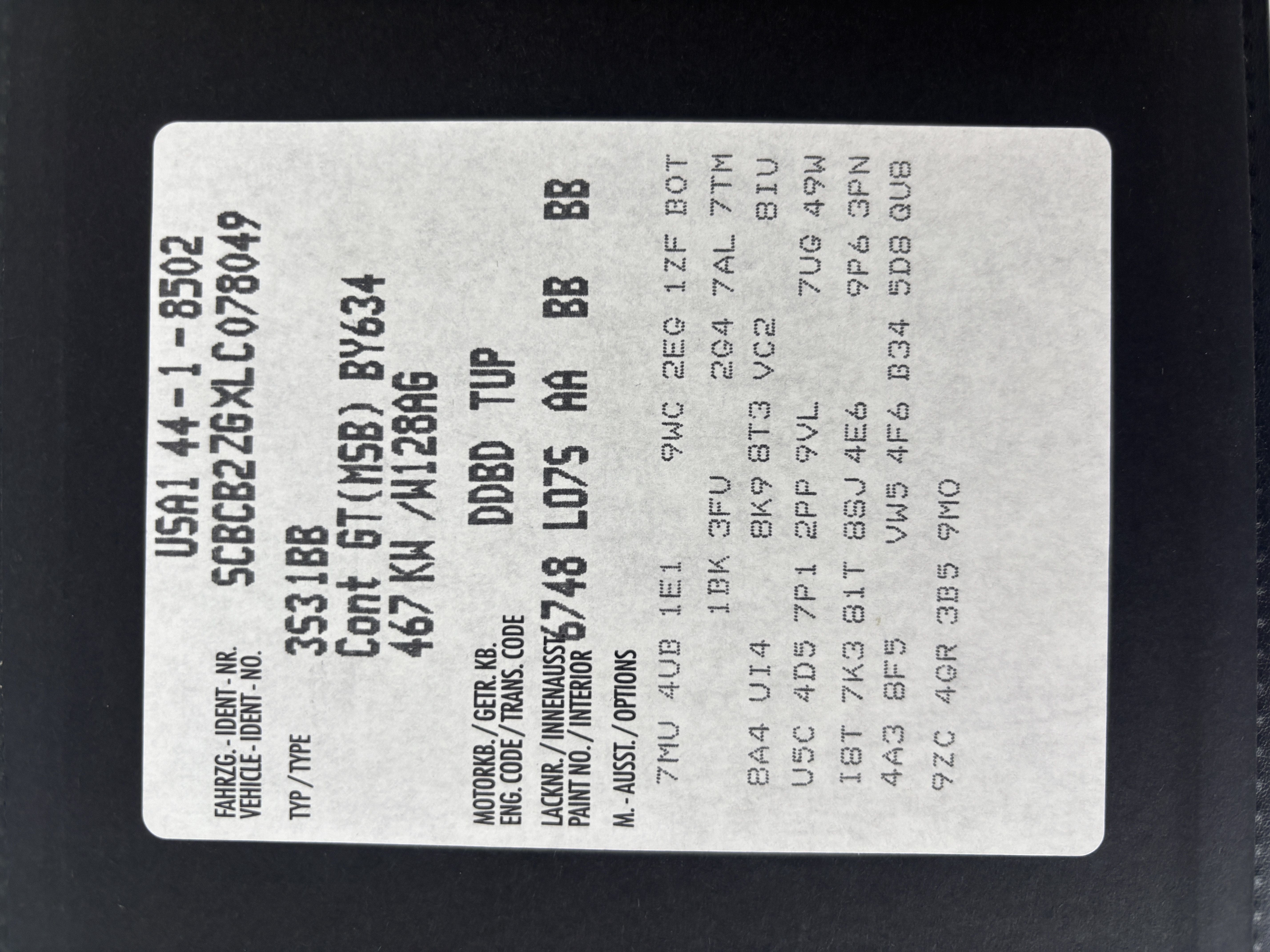 2020 Bentley Continental GT — Extras