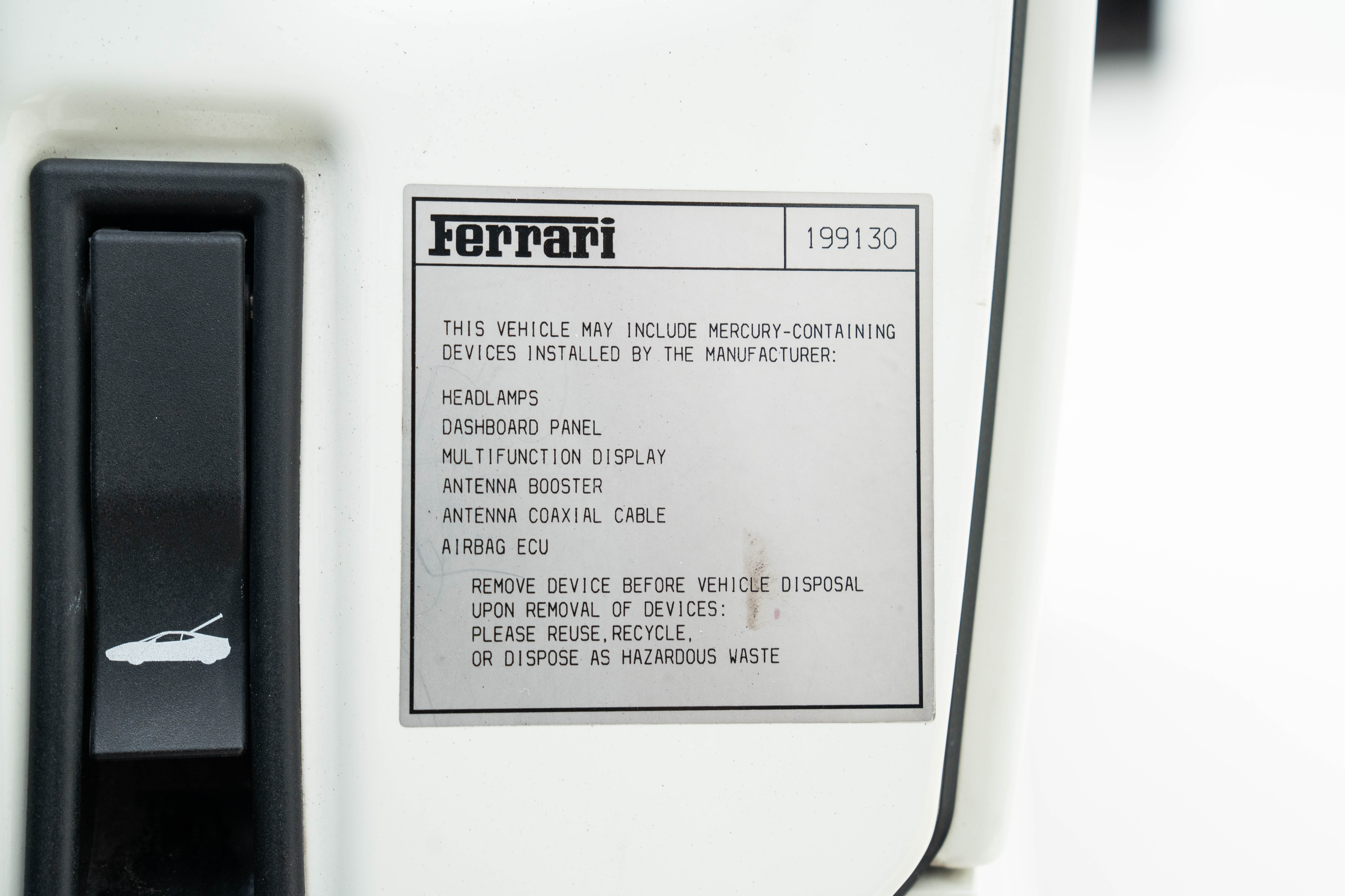 2008 Ferrari 430 Scuderia — Tags and Stamping